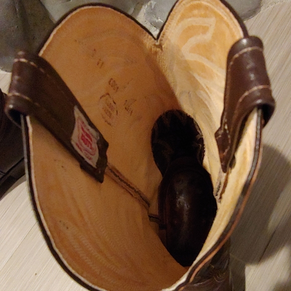 Nocona Chestnut Brown Leather Cowboy Boot - Picture 7 of 7